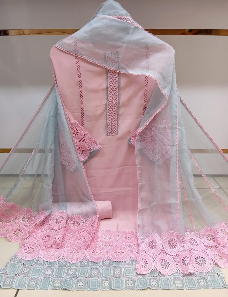 CC 25 Sleeveless Shirt Pink Silk Cotton Fabric